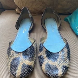 Tracy Reese Snake Print D’orsay leather flats